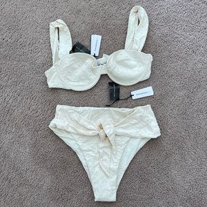 Who Wore What Cream High Waisted Bikini - Size L - NWT!